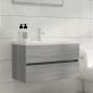 Preview: ARDEBO.de - Waschbeckenschrank mit Einbaubecken Grau Sonoma Holzwerkstoff