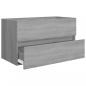 Preview: Waschbeckenschrank mit Einbaubecken Grau Sonoma Holzwerkstoff