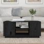 Preview: Couchtisch Schwarz 90x49x40,5 cm Massivholz Kiefer