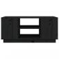Preview: Couchtisch Schwarz 90x49x40,5 cm Massivholz Kiefer