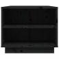 Preview: Couchtisch Schwarz 90x49x40,5 cm Massivholz Kiefer