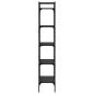 Preview: Bücherregal 5 Fächer Schwarz 56x31,5x174 cm Holzwerkstoff