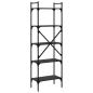 Preview: Bücherregal 5 Fächer Schwarz 56x31,5x174 cm Holzwerkstoff