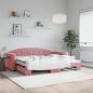 Preview: ARDEBO.de - Tagesbett Ausziehbar Rosa 90x200 cm Samt