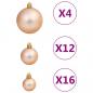 Preview: 111-tlg. Weihnachtskugel-Set Rosegold Polystyrol