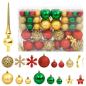 Preview: 112-tlg. Weihnachtskugel-Set Rot Grün Golden Polystyrol