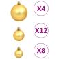 Preview: 112-tlg. Weihnachtskugel-Set Rot Grün Golden Polystyrol