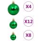 Preview: 112-tlg. Weihnachtskugel-Set Rot Grün Golden Polystyrol