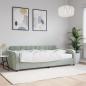 Preview: ARDEBO.de - Tagesbett mit Matratze Hellgrau 100x200 cm Samt