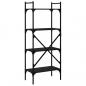 Preview: Bücherregal 4 Fächer Schwarz 56x31,5x138,5 cm Holzwerkstoff