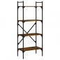 Preview: Bücherregal 4 Fächer Räuchereiche 56x31,5x138,5cm Holzwerkstoff