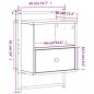 Preview: Wand-Nachttisch Grau Sonoma 40x30x61 cm Holzwerkstoff