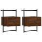 Preview: Wand-Nachttische 2 Stk. Braun Eiche 35x30x51 cm Holzwerkstoff