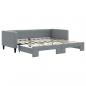 Preview: Tagesbett Ausziehbar Hellgrau 90x190 cm Stoff