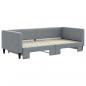 Preview: Tagesbett Ausziehbar Hellgrau 90x190 cm Stoff