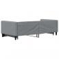 Preview: Tagesbett Ausziehbar Hellgrau 90x190 cm Stoff