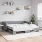 Preview: ARDEBO.de - Tagesbett Ausziehbar Hellgrau 100x200 cm Stoff
