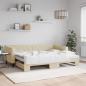 Preview: ARDEBO.de - Tagesbett Ausziehbar Creme 80x200 cm Stoff