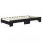 Preview: Tagesbett Ausziehbar mit Matratzen Schwarz 100x200 cm Stoff