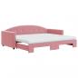 Preview: Tagesbett Ausziehbar mit Matratzen Rosa 90x200 cm Samt