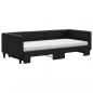 Preview: Tagesbett Ausziehbar mit Matratzen Schwarz 90x200 cm Stoff