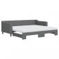 Preview: Tagesbett Ausziehbar mit Matratzen Dunkelgrau 90x200 cm Stoff