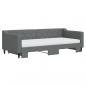 Preview: Tagesbett Ausziehbar mit Matratzen Dunkelgrau 90x200 cm Stoff