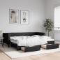 Preview: ARDEBO.de - Tagesbett Ausziehbar mit Schubladen Schwarz 90x200 cm Stoff
