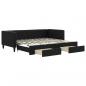 Preview: Tagesbett Ausziehbar mit Schubladen Schwarz 90x200 cm Stoff