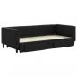 Preview: Tagesbett Ausziehbar mit Schubladen Schwarz 90x200 cm Stoff