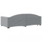 Preview: Tagesbett Ausziehbar mit Schubladen Hellgrau 100x200 cm Stoff