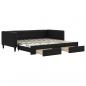 Preview: Tagesbett Ausziehbar mit Schubladen Schwarz 100x200 cm Stoff