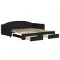Preview: Tagesbett Ausziehbar mit Schubladen Schwarz 100x200 cm Stoff