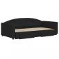 Preview: Tagesbett Ausziehbar mit Schubladen Schwarz 100x200 cm Stoff