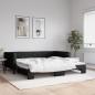 Preview: ARDEBO.de - Tagesbett Ausziehbar Schwarz 100x200 cm Stoff