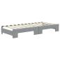Preview: Tagesbett Ausziehbar mit Matratze Hellgrau 80x200 cm Stoff