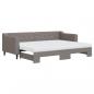 Preview: Tagesbett Ausziehbar mit Matratzen Taupe 80x200 cm Stoff