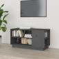 Preview: ARDEBO.de - TV-Schrank Grau 80x35x40,5 cm Massivholz Kiefer