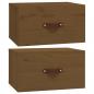 Preview: Wand-Nachttische 2 Stk. Honigbraun 40x29,5x22 cm