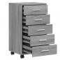 Preview: Schubladenschrank mit Rollen Grau Sonoma Holzwerkstoff