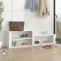 Preview: ARDEBO.de - Schuhschrank Hochglanz-Weiß 150x35x45 cm Holzwerkstoff