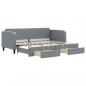 Preview: Tagesbett Ausziehbar mit Schubladen Hellgrau 80x200 cm Stoff