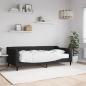 Preview: ARDEBO.de - Tagesbett mit Matratze Schwarz 90x190 cm Stoff