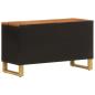 Preview: TV-Schrank Braun und Schwarz 80x31,5x46 cm Massivholz Mango