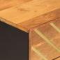 Preview: Nachttisch Braun und Schwarz 50x33x60 cm Massivholz Mango