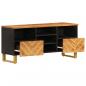 Preview: TV-Schrank Braun und Schwarz 100x33,5x46 cm Massivholz Mango