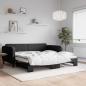 Preview: ARDEBO.de - Tagesbett Ausziehbar Schwarz 100x200 cm Stoff