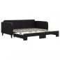 Preview: Tagesbett Ausziehbar Schwarz 100x200 cm Stoff