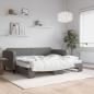 Preview: ARDEBO.de - Tagesbett Ausziehbar mit Matratzen Dunkelgrau 90x200 cm Stoff