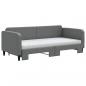 Preview: Tagesbett Ausziehbar mit Matratzen Dunkelgrau 90x200 cm Stoff